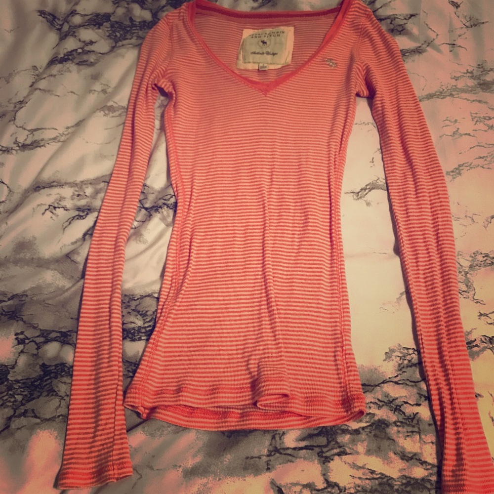 Pink and white ABERCROMBIE long sleeve